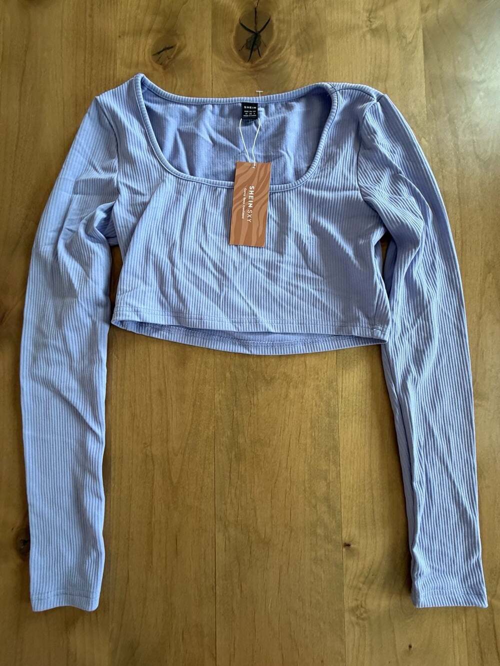 SHEIN SXY Ribbed Long Sleeve Crop Top Size M